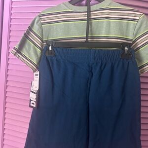 DKNY Green and Black Short Sleeve Matching Set